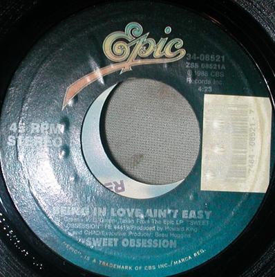 7inch Record SWEET OBSESSION - Being In Love Ain't Easy / Somebody 3408521 Epic 1988 US Soul/Funk Used