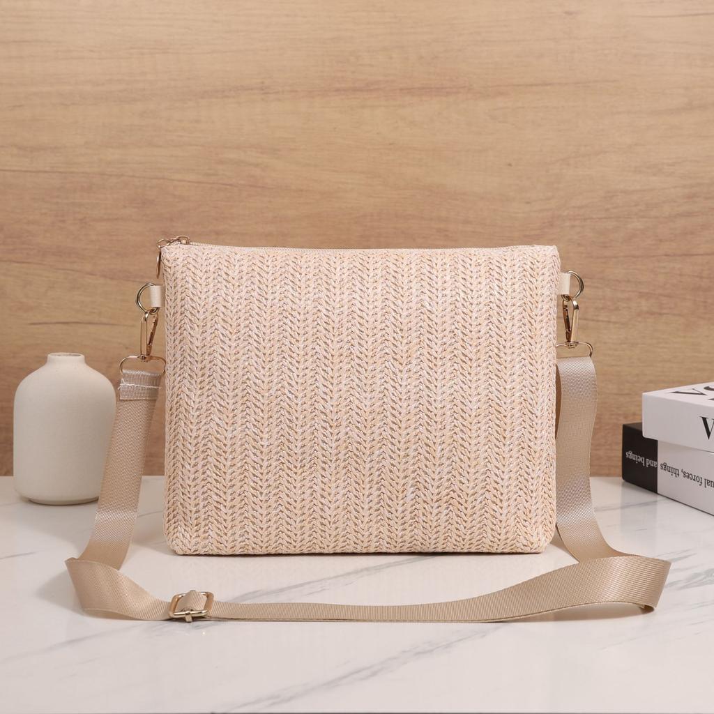 Woven small square bag fashionable and simple women's crossbody shoulder bag versatile lock bag