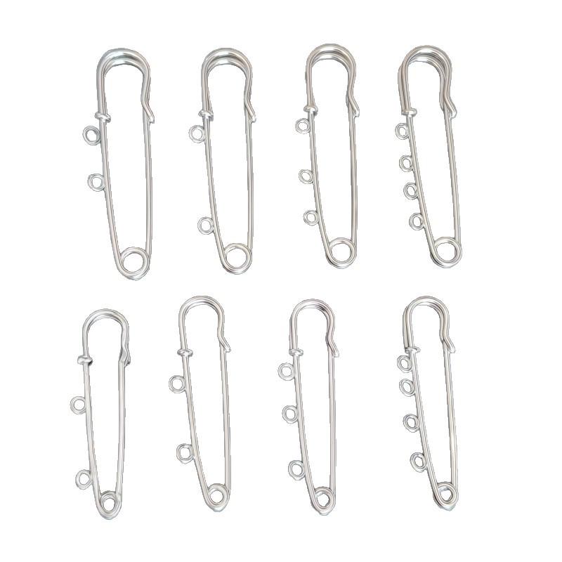 Colorfast Electroplated Safety Pin Brooch with Loop Holder for Sweaters and Pants