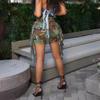 Falda Corta Para Mujer Verano Camuflaje Flecos Tela Vaquera Corte Ajustado Moda