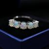 925 Sterling Silver Ring Natural Opal Rd 5.0mm 5 Pcs 2ct Gemstone Classic Simple Ring for Women Nice Gift