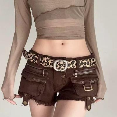 Women's Belt New Retro Leopard Pattern Niche High-end Accessory High Street Belt Millennium Waist Belt