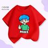 Unisex Kids Cartoon Print Cotton T-Shirt, Short Sleeve, Summer Trendy Top