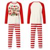 Family Matching Christmas Pajamas Set with Neck Long Sleeve Top and Pants