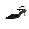 High Heels Bag Head Summer New Buckle Pointed Head Thin Heel High Sense Large Size Sandals Women's Outer Wear with Skirt