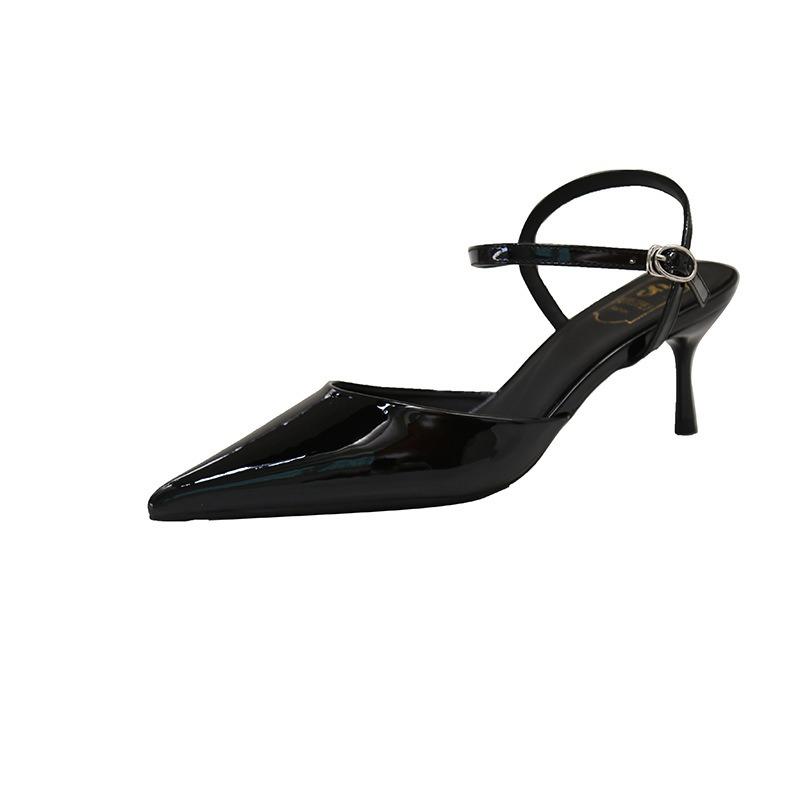 High heels bag head summer new buckle pointed head thin heel high sense large size sandals women's outer wear with skirt