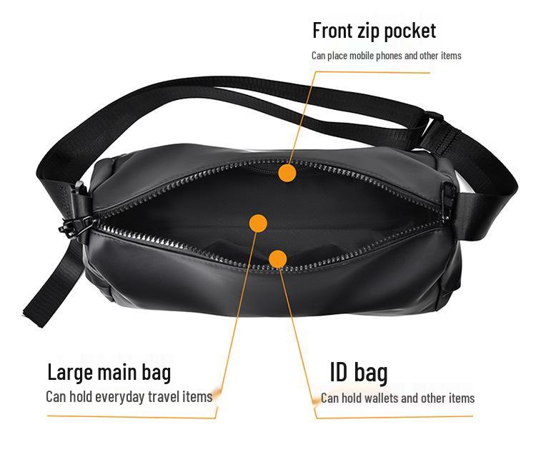 Trendy Korean-Style Retro Cylinder Crossbody Bag - Water-Resistant, Unisex Casual Shoulder Bag