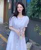 Mind Bridge Woman [W][Couture] Round Neck Belted Open Dress - 2 Colors