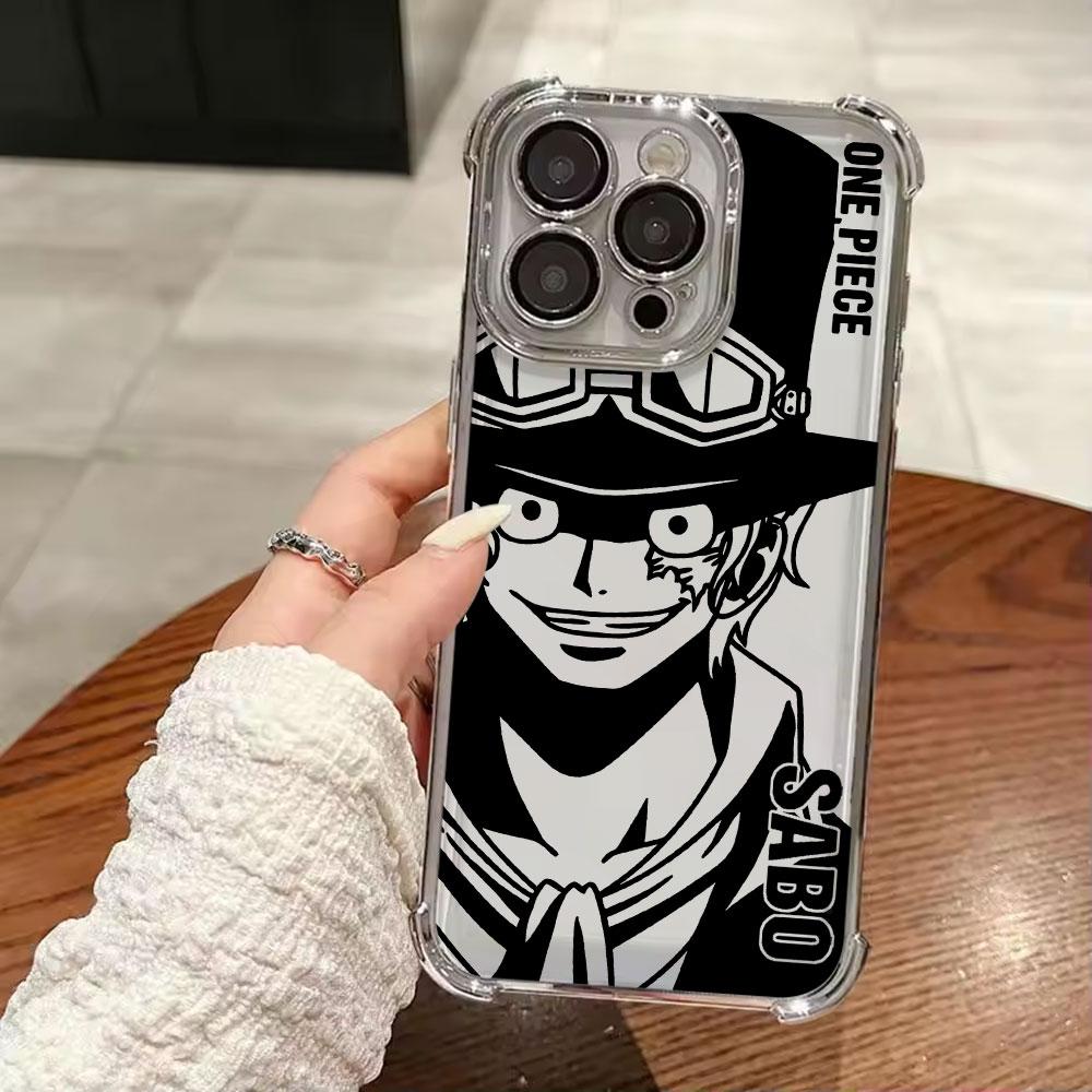 Cool SaboS LuffyS Aces Ones Pieces Plating Phone Case For iPhone 17 17e 16e 16 15 14 13 12 11 Pro Max Mini Air Plus Anti-Fall