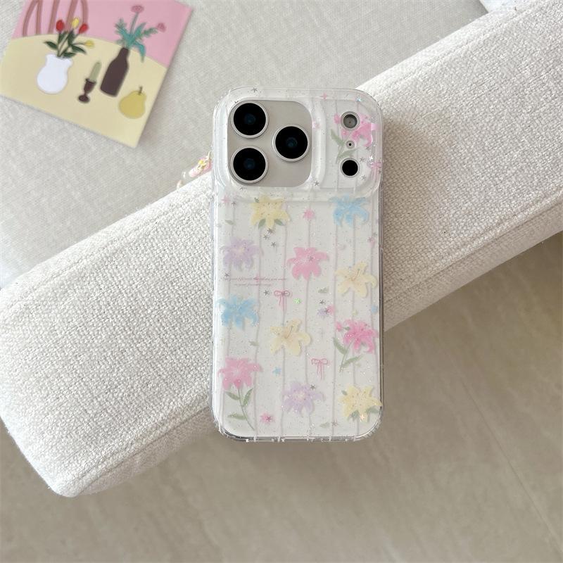 

Colorful Lily Flower Glitter Case for iPhone 14/15/16/17 Pro Max - Spring Edition 17