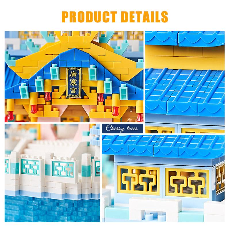 High-Standard Diamond Premium-Quality Chinese Building-Set Design Premium-Quality Moon Palace First-Class House Construction-Kit Superior-Grade