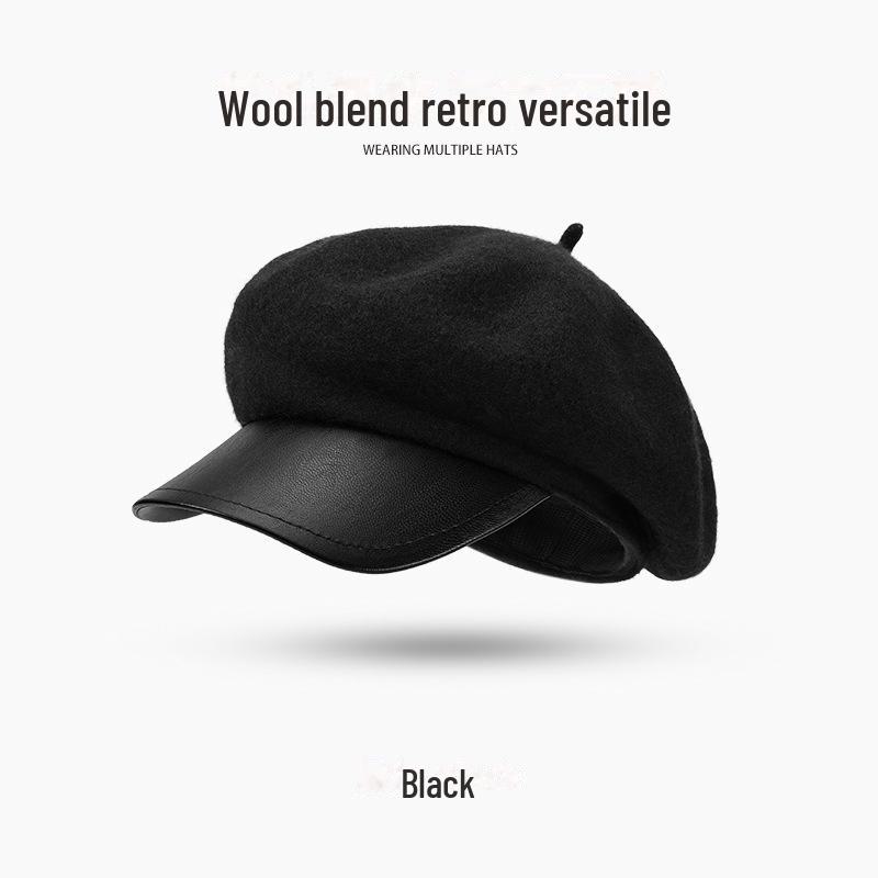 

Женский шерстяной берет: Мода осень/зима, всесезонный стиль японских художников, ветрозащитный и теплый (DMZ102) One size