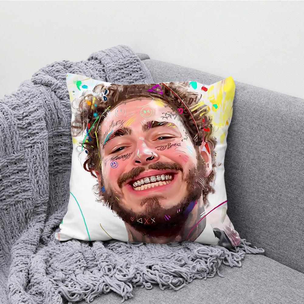 Singer P-Post Malone Rapper Pillow Case Soft Cushion Cases for Farmhouse Sofa Decor Home Decorations and Protector Pillow Case