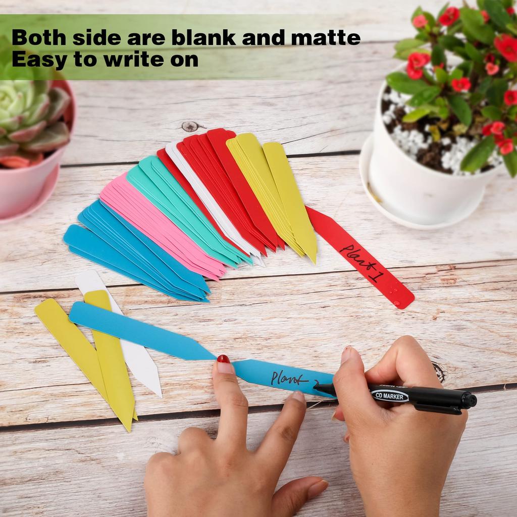 100Pcs 4 Inch Plastic Plant Name Tags for Seedlings Garden Labels Markers Nursery Plant Tags Seed Labels for Gardening Deals