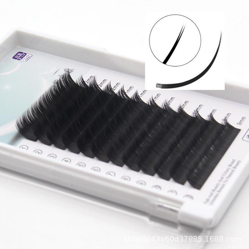 0.20 Single Grafted Eyelashes - Wind-Blown Air Flat Hair, Soft Matte Imitation Mink with Double Thick Hair Tips (Mixed)
