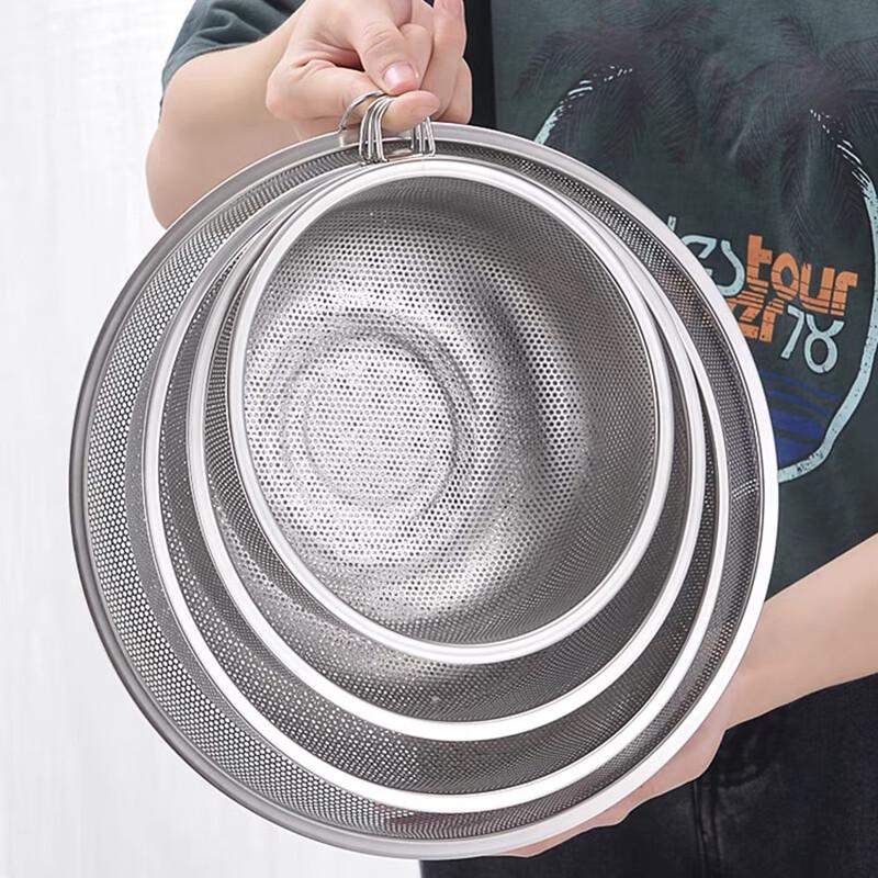 Xisencu Thickened Stainless Steel Colander with Handles and Feet