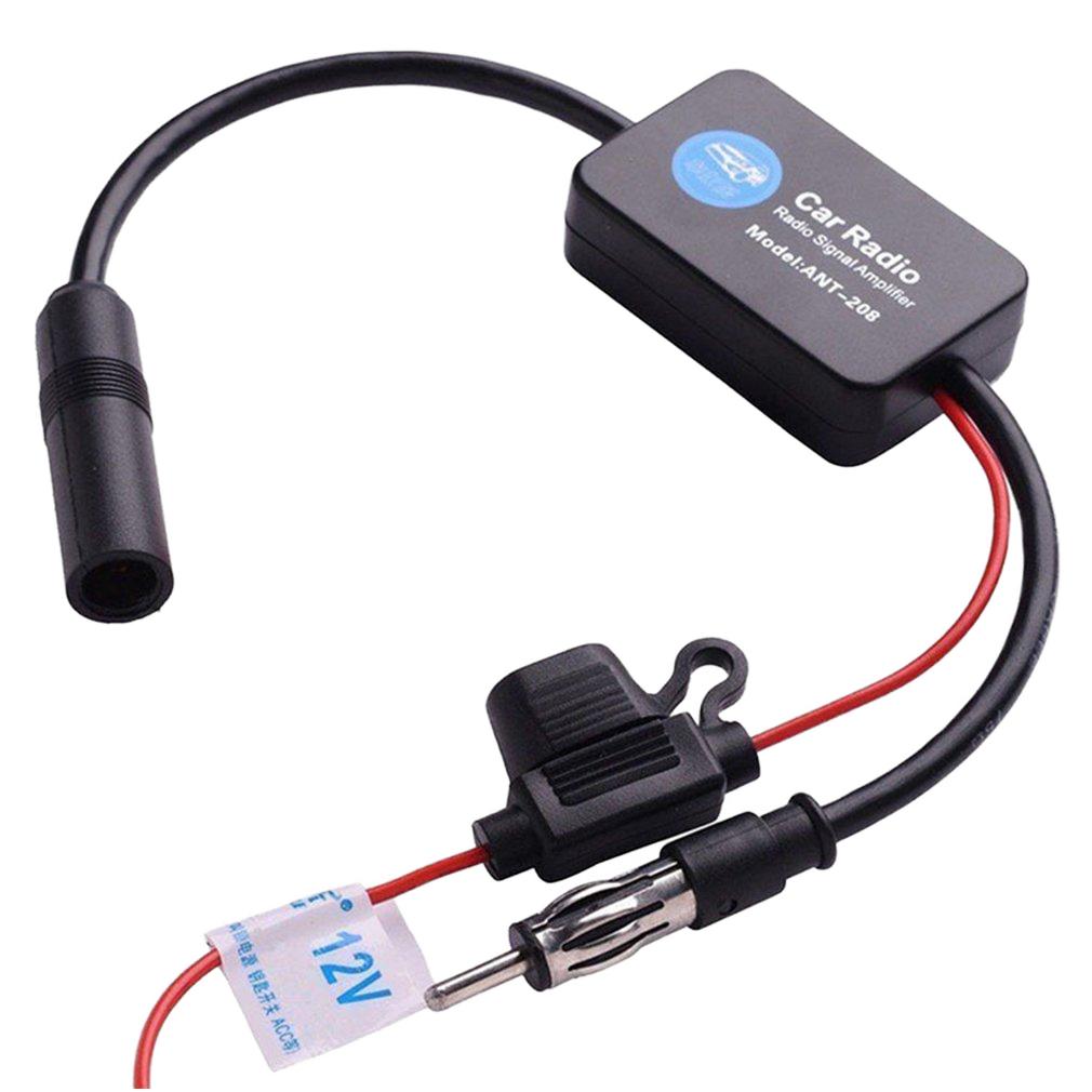 DaiSheng FW-DV12 Universal FM Booster Antenna Car Radio Signal Amplifier Anti-Interference Features 8CM Cable 75 Ohms Impedance