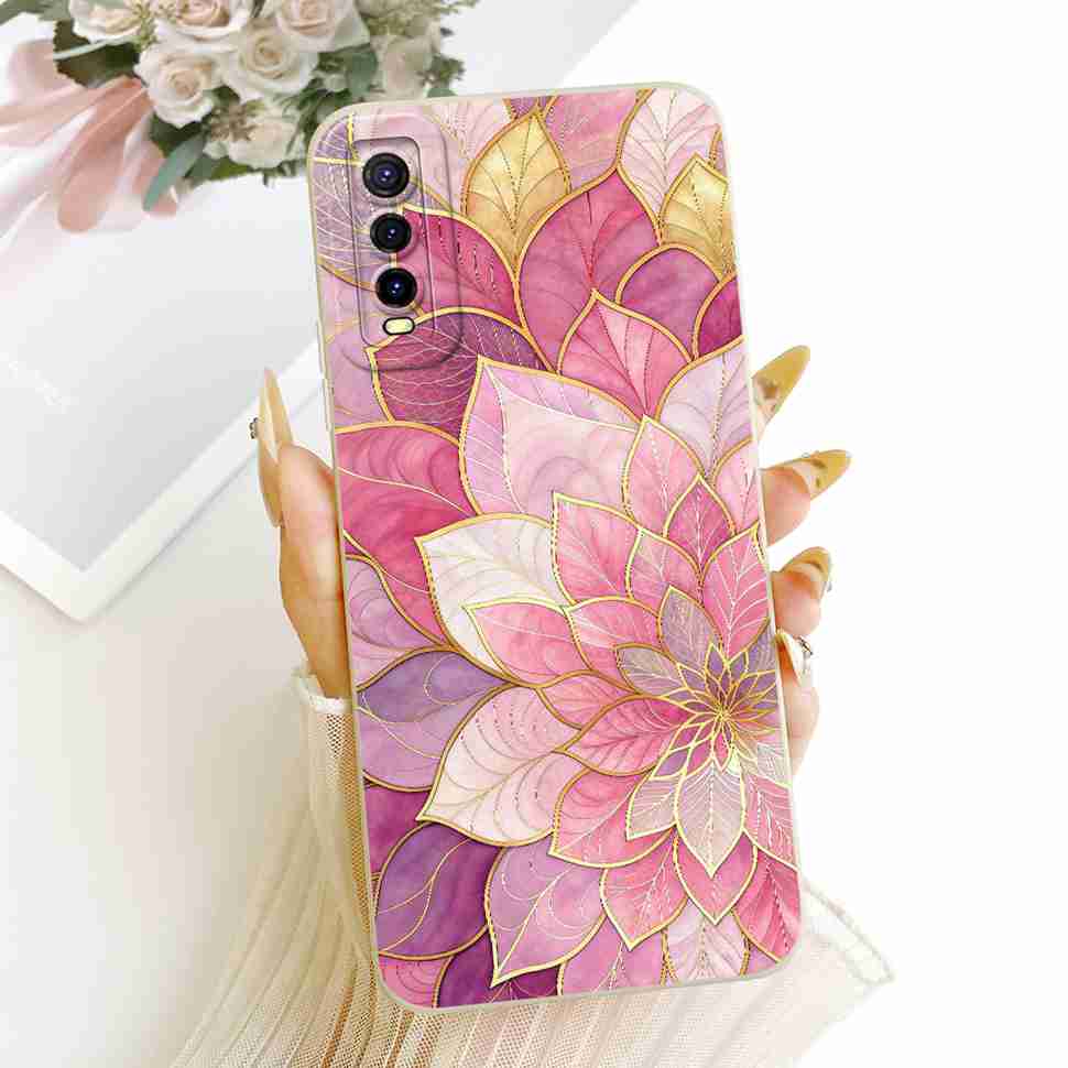 For vivo Y70s 5G Case Luxurious Flower Cartoon Silicone Back Cover For Vivo Y 70s Y51s Y51S V2002A Shockproof Phone Cases Fundas