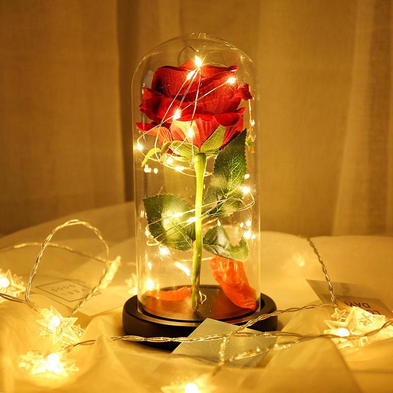Romantic LED Flower Night Motion Lamp Valentine's Rose Light Wedding Day Gift