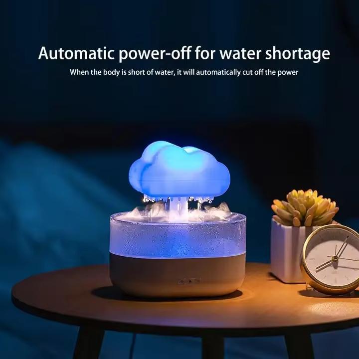 Home Bedroom Car Hot Sale Rain Cloud Humidifier Aroma Essence Oil Diffuser 7 Color LED Night Light Mushroom Design