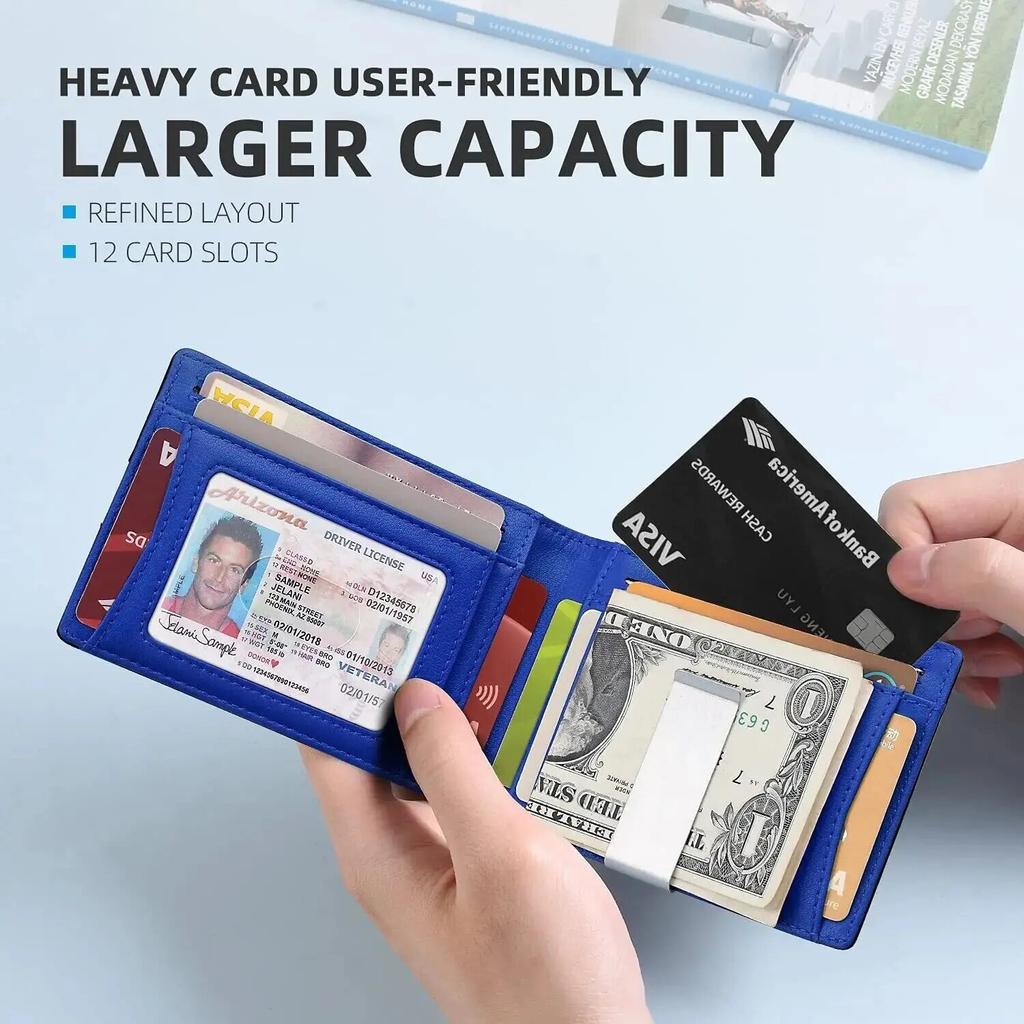 Rfid Carbon Fiber Card Holder Wallets Men Business Small Slim Mini Money Bag Bifold Leather Wallets for Men Male Vallet