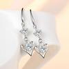 New 925 Sterling Silver Earrings for Women Original Charm Double Hoop Earrings Pave CZ Fine Engagement Anniversary Jewelry Gift