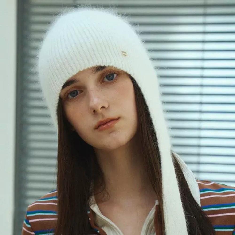 Coldproof Knitted Hat Ear Protection Girls Pullover Cap Cute Woolen Crochet Beanies Cap  Female