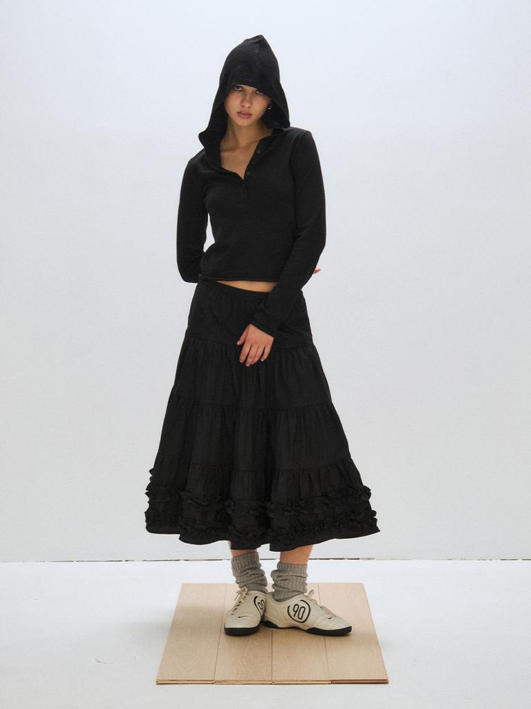 Peullijeupeulojegteu Open Hood Knit, Black