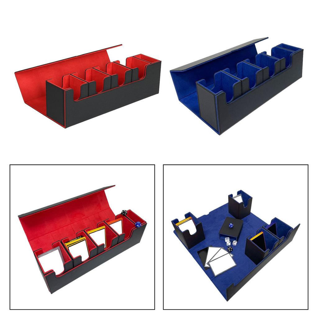 Trading Card Deck Box PU Leather for 400+ Cards Album Card Deck Storage Box