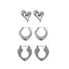 Titanium Steel Heart-Shaped Geometric Earrings for Women