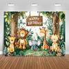 Tierwald Fotografie Hintergrund Vinyl Dschungelpflanzen Foto Hintergrund Dekor Banner Babyparty Zubehör Alles Gute zum Geburtstag Hochzeit