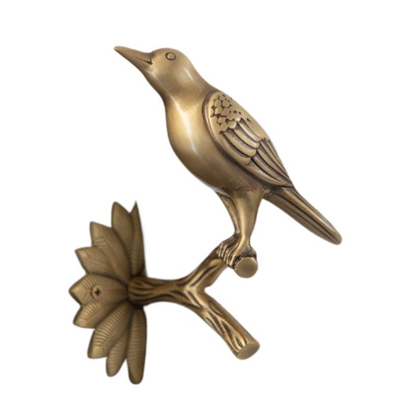 Antique Brass Wall Hanging Fixed Curtain Hook Bathroom Towel Towel Shelf Brass Gold Bird Wall Hanging Living Room Decoration New