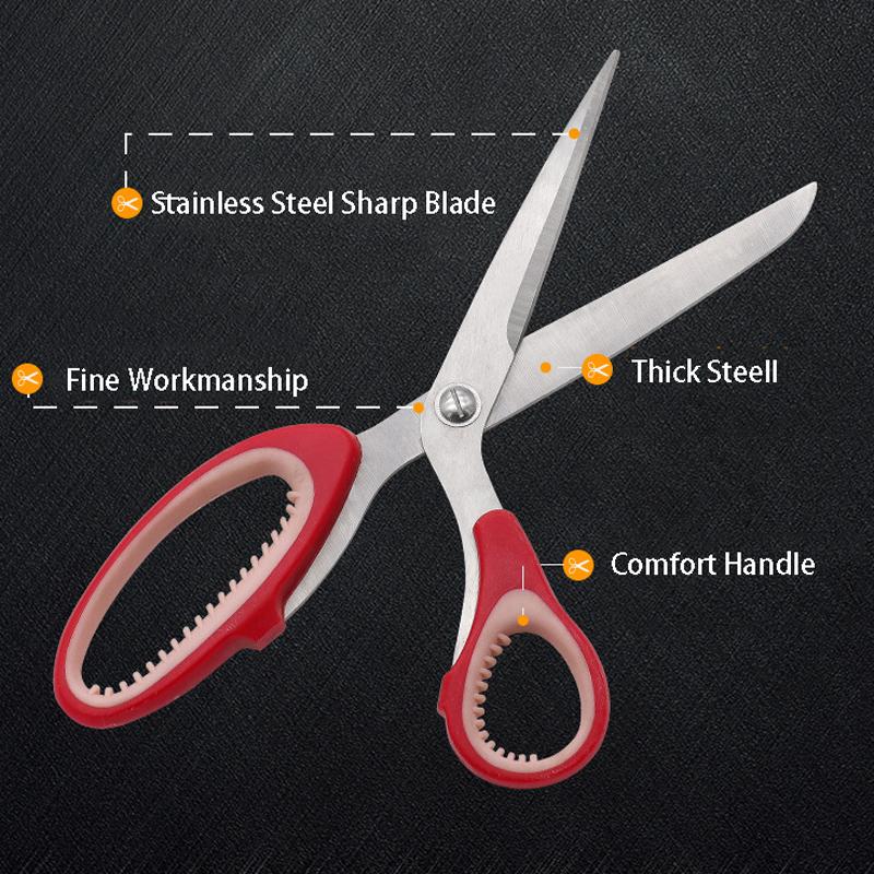 Stainless Sharp Steel Tailor Blade Shear Pptpr Handle Scissors Sewing Household Diy Clothing Cutting Accessories Tools