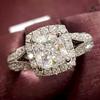 Trendy Luxury Engagement Rings for Women Exquisite Design Anniversary Birthday Gift Chic Jewelry Graceful Accessories