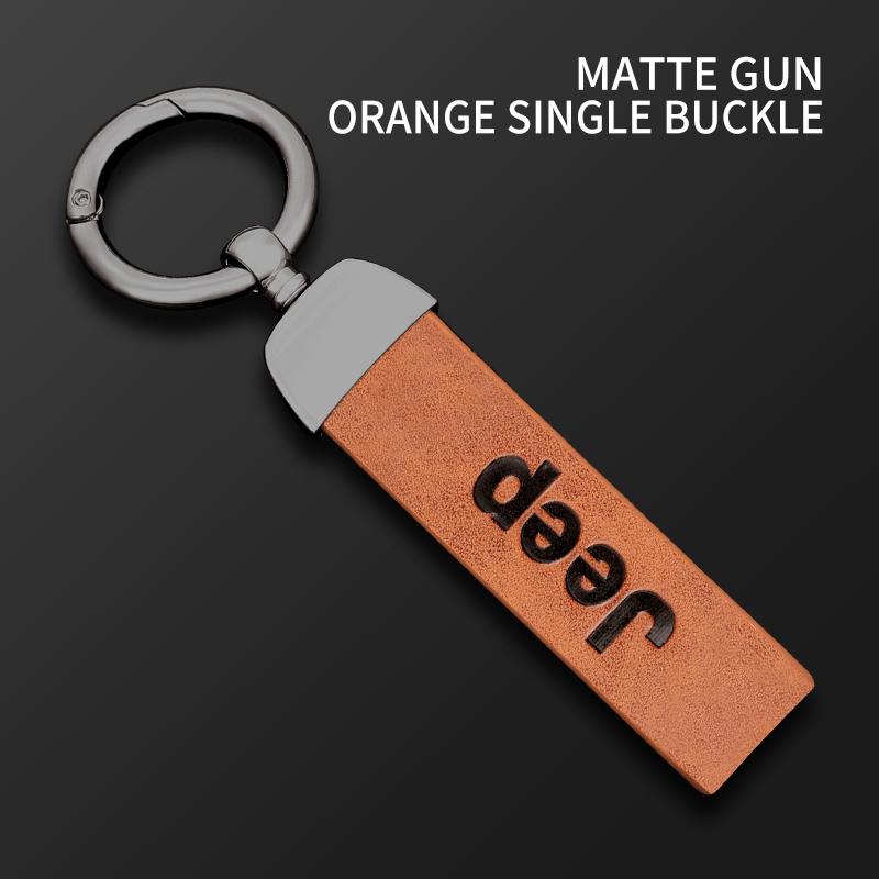 För Jeep Bil Vintage Läder Nyckelring Ring Zinklegering Kedja Nyckel För Jeep Grand Cherokee Wrangler JK Gladiator Compass Renegad