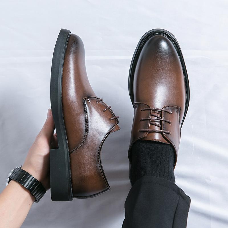 Fashion Classic Italy Pointed Toe Leather Shoes Men Luxury Oxfords Business Formal Office Men Shoes Boos Dress Men Black Wedding Shoes