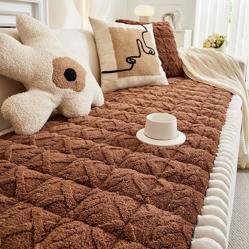 Thickened Non-Slip Plush Sofa Cushion - Autumn/Winter Design