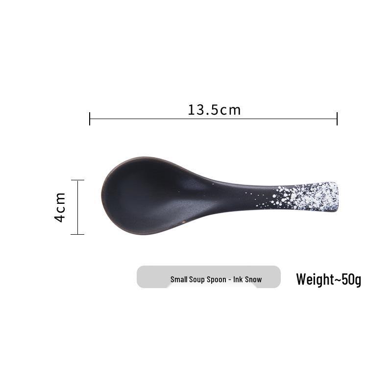 Ceramic Japanese Soup & Rice Spoon - Cute, Creative Teaspoon for Tableware and Cooking.