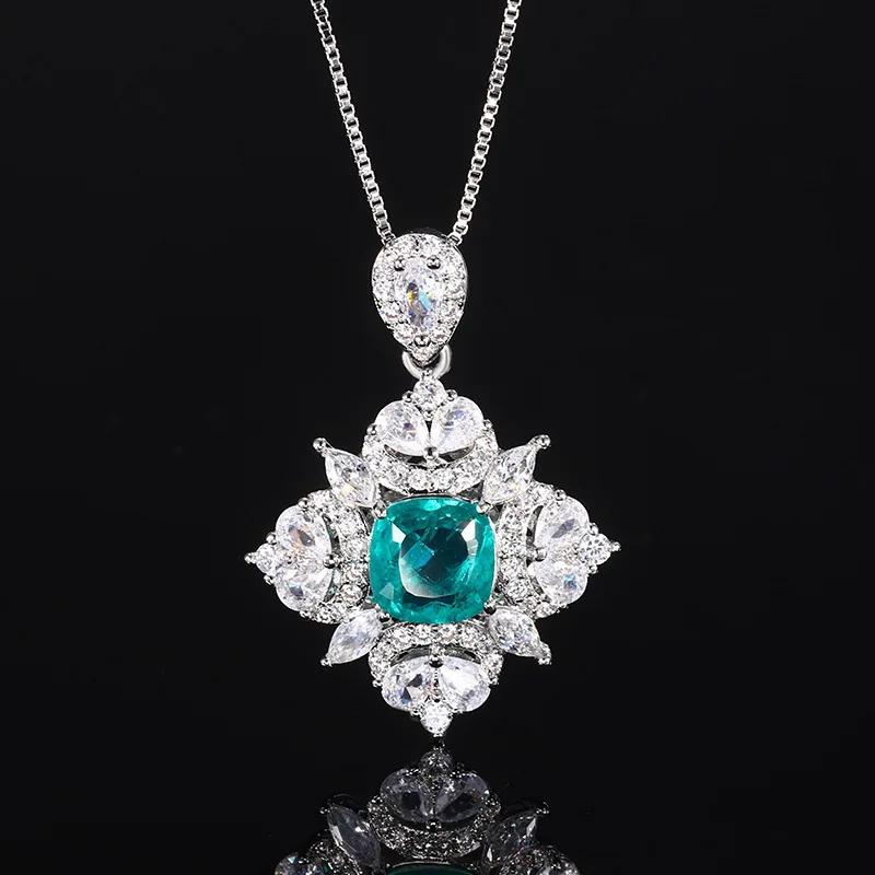 Elegant Crystal Embellished Flower Ring and Necklace with Adjustable Ring Size for Women Available In Blue Green Red Colors