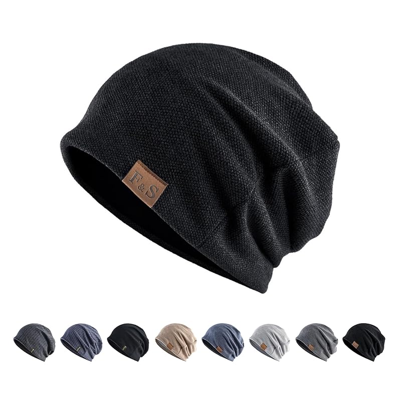 

[OMKUY] knit hat men s spring autumn winter night cap beanie double structure knit cap sauna hat hat ladies care hat medical hat unisex free size
