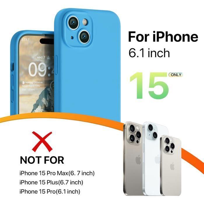 Protective Case for iPhone 15 - E.F.CONNECTION - Matte Effect - Silicone - Blue - Flexible