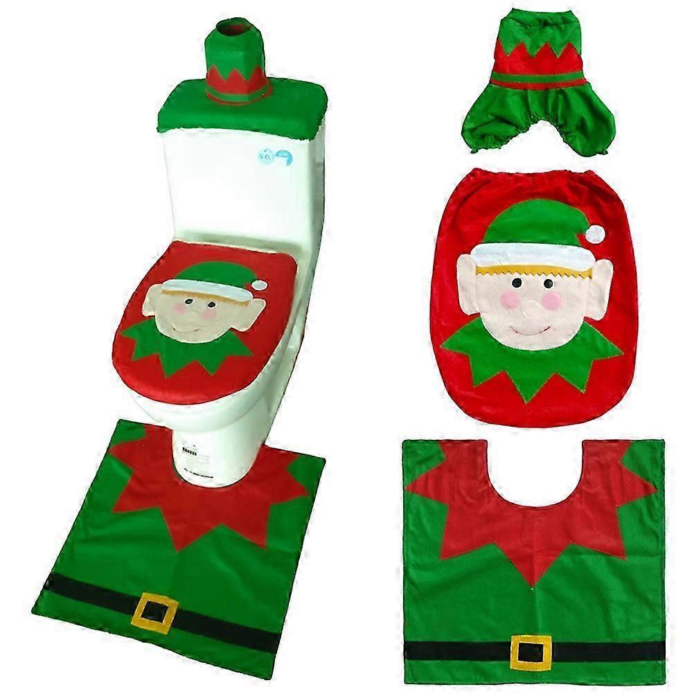 3 Pcs Toilet Tank Covers Santa Suits Santa Claus Toilet Santa Claus Decoration Santa The Toilet Ornament Santa Ornament New Arrival