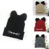 Luxurious Cat Ears Women Hat Knitted Acrylic Warm Winter Beanie Caps For Cold Seasons