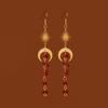 Fashion Asymmetrical Crystal Earrings With Moonstone And Geometric Alloy Design For Women