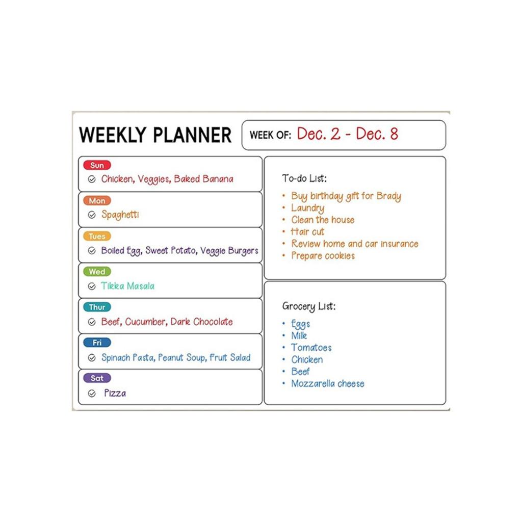 Refrigerator Sticker Magnetic Minimalist Message Sticker Schedule Calendar Month Set Convenient Sticker Menu Magnetic Whiteboard Sticker10ML