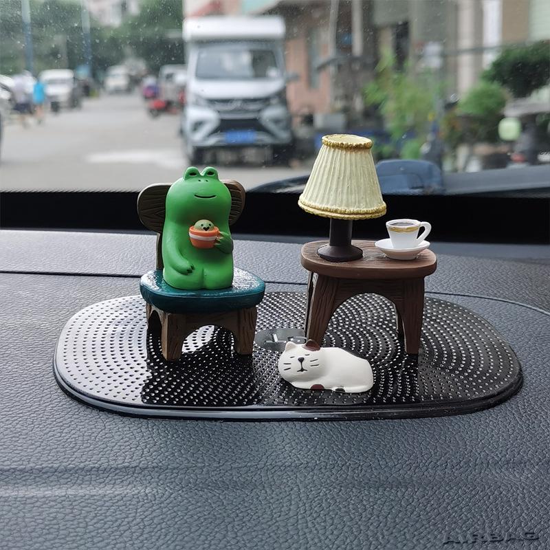 Zakka Żaba Uzdrowicielska Ozdoby Samochodowe: Urocza dekoracja wnętrza do domu, biura lub samochodu