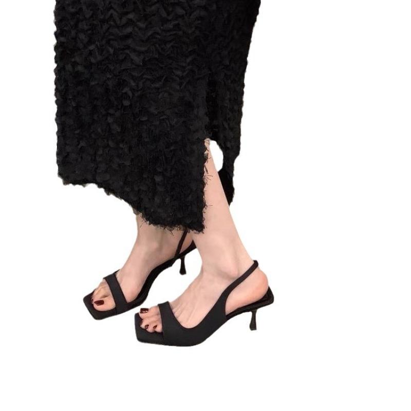 Fashion Hot Selling High Heels Women Sandals Summer Heeled Shoe Square Toe Pump Fashion 2025 Slingback Slippers Stilettos Sandalias Lady