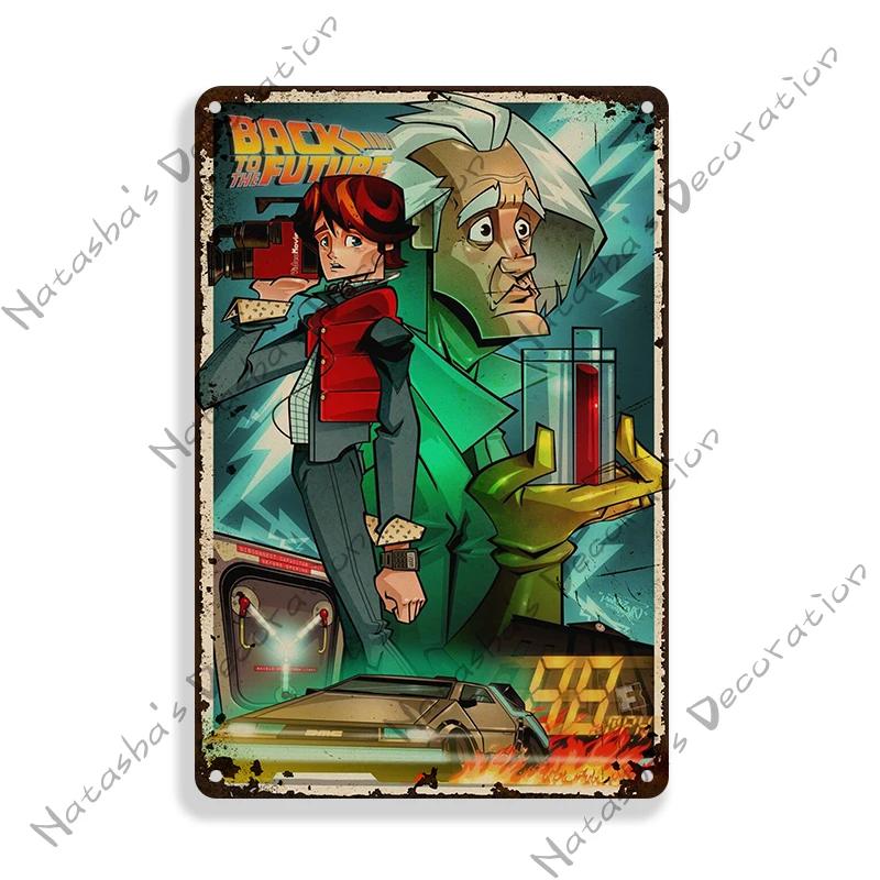 

Movie Poster Back To The Future Metal Sign Sci-Fi Comedy Metal Sign Rusty Decorative Sign Home Bar Pub Cafe Industrial Decor 20x30cm（7.8x11.8inch）
