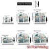 2D Flat Printing 2pcs Window Drapes Blue Butterfly Flower Digital Printed Polyester Drapes Holiday Decorations Perfect for