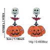 Halloween Party Earrings, Stud Top Drop Pair with Enamel Style Finish for Photo Looks, Fall Gatherings, and Dress Up